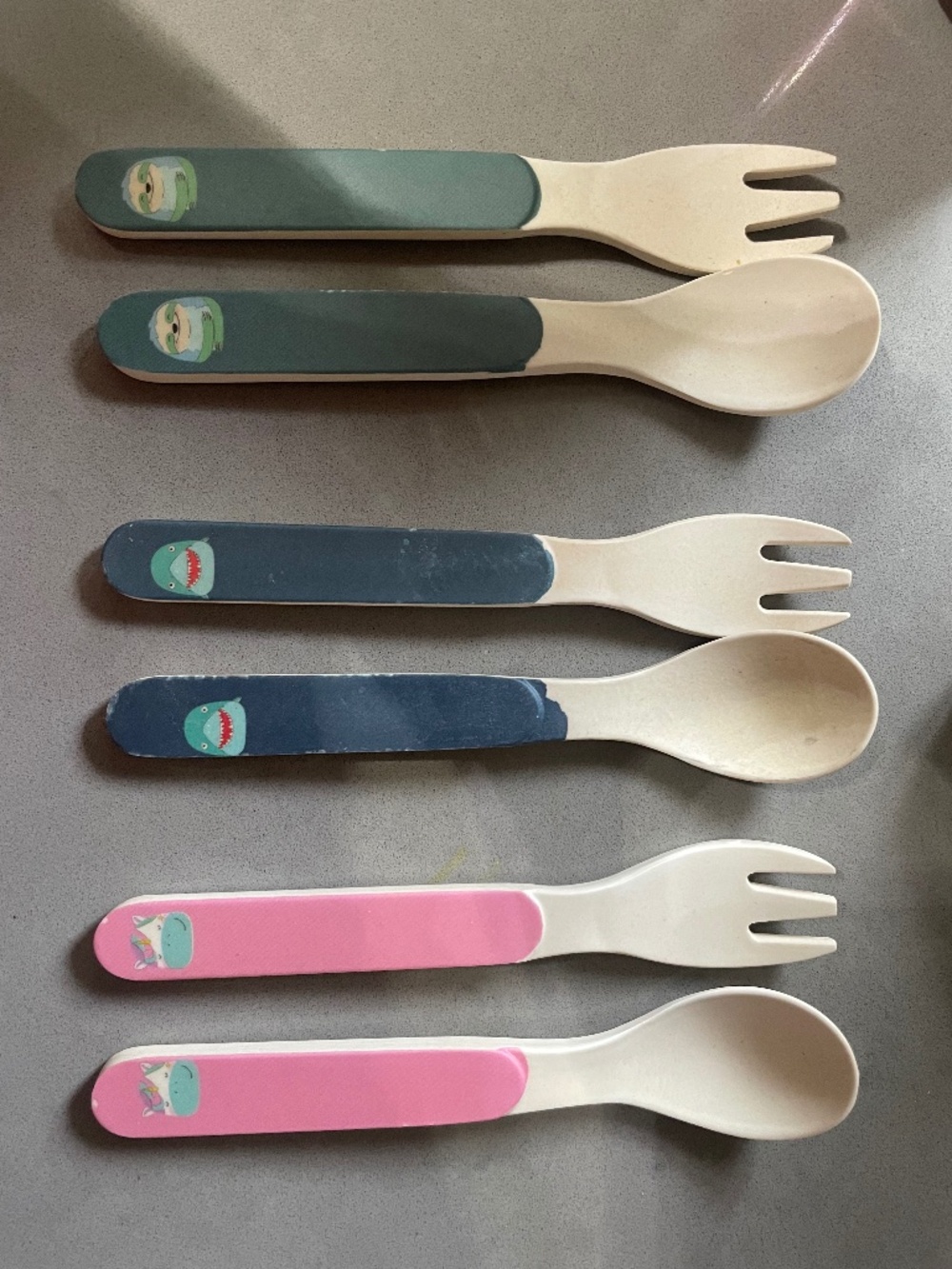 Set of 6 bamboo toddler/child utensils